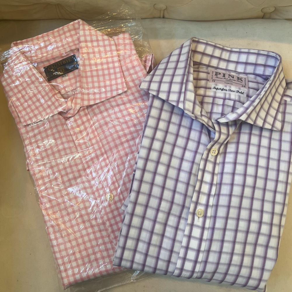 Duo of English Long Sleeve Cuffed Men’s Shirts